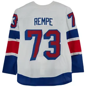 2024 New Top Stitched White Blue Ice Hockey Jerseys New York 73 Matt Rempe