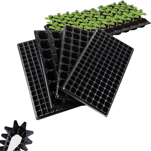 Nursery <b>Seedling</b> <b>Trays</b> Plastic 21 32 50 72 105 128 Cell <b>Seedling</b> <b>Tray</b> Reusable Custom Size Black Breathable - Product Image 1