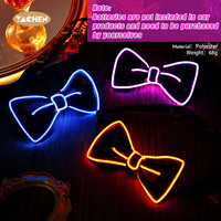 YACHEN Nœud Papillon LED Lumineux en Fil Néon EL pour Hommes et Femmes, Vente en Gros, pour Mariage, Bal de Promo, Soirée Rave, Costume d'Halloween