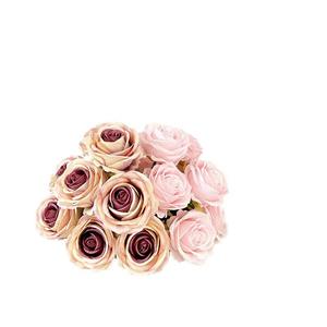 باقة زهور اصطناعية من 9 وردات عالية الجودة مصنوعة من الحرير الصناعي، هدية مثالية للزفاف من الصين - Product Image 5