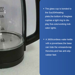 Bouilloire électrique en verre à haute efficacité avec <span class=keywords><strong>chauffe</strong></span>-<span class=keywords><strong>eau</strong></span> moderne à technologie <span class=keywords><strong>d</strong></span>'ébullition rapide pour les matins occupés - Product Image 2