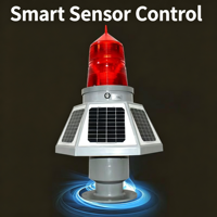 Feux d'obstacles aériens à LED solaires |   Feux de signalisation d'avertissement pour ponts en altitude, avec fonction de protection