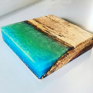 100% Eco-Friendly Classic Design Natural Wood Resin <b>Coaster</b> Box Stand 10mm Serving Mat <b>for</b> Home Hotel Restaurant Table Wholesale - Product Image 1