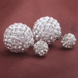 Pendientes Redondos de Circonia Cúbica, Diamante Blanco, Poste de Cobre, Estilo Geométrico, Accesorios de Joyería - Product Image 4