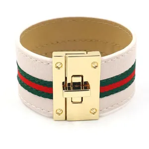 Groothandel Dames Armband Sieraden Pu Materiaal Gold Plating Horloge Lederen Armband Voor Vrouwen