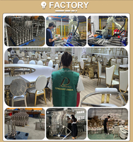Table de Mariage Moderne pour Banquet, Table des Mariés avec Cadre en Acier Inoxydable Doré et Plateau Blanc