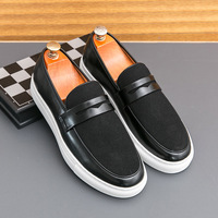 Mocassins Homme Grande Taille pour l'Exportation, Nouveauté 2025 – Chaussures en Cuir Décontractées et Habillées Style Coréen Tendance Britannique à Enfiler
