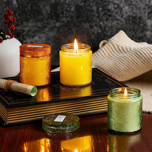 Bougie artisanale en cire <span class=keywords><strong>de</strong></span> soja sans fumée, motif moderne en verre, pour l'aromathérapie, ornement décoratif, cadeau idéal pour les fêtes, Pâques, Diwali - Product Image 5