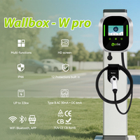 Station de recharge pour véhicules électriques murale 16A triphasée à vente chaude, 11 kW, boîtier mural AC avec commande à distance par application pour la recharge électrique de type 2 GBT