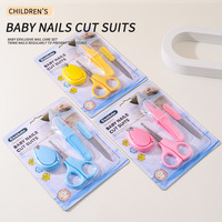 Portable 4 pièces en plastique sécurité coupe-ongles ensemble Kits de soins pour bébé avec accessoires de toilettage nouveau-né usage domestique bébé produit d'épreuvage