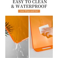 Plateau en acrylique translucide orange élégant pour table basse, cuisine, coiffeuse - Organisateur durable et moderne jetable
