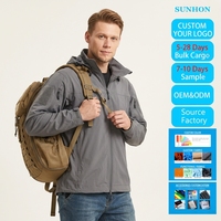 Veste bomber de randonnée imperméable coupe-vent légère pour homme, fermeture éclair longue, tactique