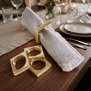 Premium Quality Gold Square Metal Napkin <b>Rings</b> Stocked American Style Beautifully Designed for Banquets Weddings Christmas - Product Image 4