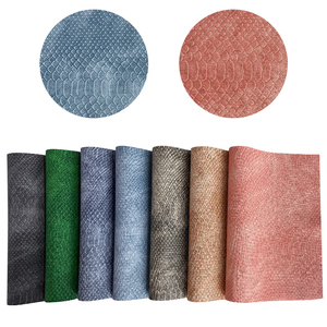 Tissu Jeans Artificiels Texturé en Similicuir de Style Rétro en Relief de Crocodile PU Cuir Synthétique Décoratif pour Sac/Rembourrage - Product Image 4