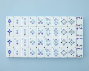 Luxury Acrylic Mahjong Tiles Set Stainless Steel <b>Legs</b> Eco-Friendly Durable Blue Base Portable 4-Player Chinese Game for Family - Product Image 4