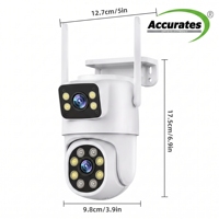 Caméra IP PTZ sans fil 4K 4MP à double objectif, extérieure, suivi automatique à 360°, vision nocturne, WiFi, microphone intégré
