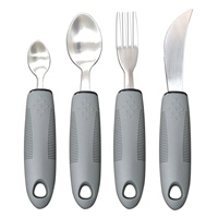 Ensemble de cuisine 5 pièces larges poignées antidérapantes non lestées pour les tremblements des mains arthrite parkinson ou ustensiles adaptatifs pour personnes âgées