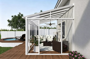 <span class=keywords><strong>Kit</strong></span> de véranda moderne à toit rétractable en verre avec cadre en aluminium, verre double trempé Low-E pour <span class=keywords><strong>cuisine</strong></span> et salon - Facile à installer - Product Image 5