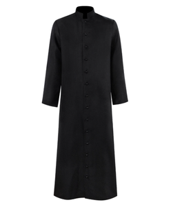 Nueva gabardina <span class=keywords><strong>de</strong></span> sacerdote <span class=keywords><strong>de</strong></span> Iglesia, Túnica <span class=keywords><strong>de</strong></span> clero, predicador, hombres, cuello levantado litúrgico, Coro <span class=keywords><strong>de</strong></span> ministro <span class=keywords><strong>de</strong></span> un solo pecho - Product Image 2