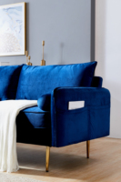 DeepBlue Ensemble de canapés sectionnels 3 places en tissu de velours Canapés pour la maison Ensemble de canapés de luxe Meubles modernes Loft Hotel