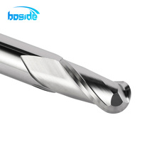 Fraise à queue sphérique en carbure monobloc à 2 dents HRC55 pour usinage CNC et gravure de moules métalliques