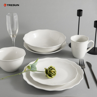 Assiettes de Dîner en Porcelaine Blanche Plates, en Céramique de Chine, Fantaisie, pour Restaurants, Fêtes à la Française, Vente en Gros, pour Traiteur et Mariage