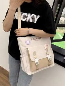 Bolso Tote de Lona para Estudiantes, Marca OEM THK0067, Gran Capacidad, Color Combinable, Diseño de Letras, Guangdong, China - Product Image 3