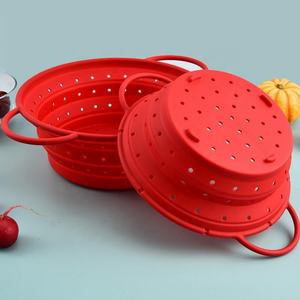 Cesta de Silicona Plegable Redonda para Lavar Frutas y Verduras, Cesta Escurridora para Pasta, Venta al por Mayor para el Hogar - Product Image 6