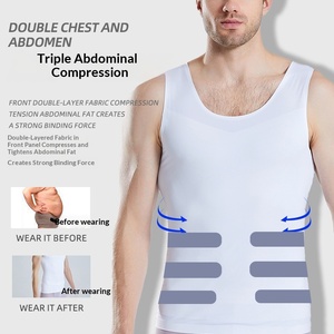 Nuova Canotta Modellante da <span class=keywords><strong>Uomo</strong></span> Senza Cuciture in Nylon Sottile, Contenitiva per Petto e Addome, Abbigliamento Intimo Sportivo - Product Image 4