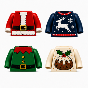 Torsos personnalisés imprimés universels pour figurines Small Block - Pièces de corps MOC style Noël (compatible avec les séries WM/PG/XH) Cadeaux de Noël - Product Image 2