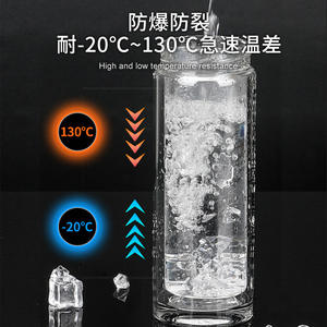 Tasse à thé en verre borosilicate à double paroi avec filtre et couvercle en bois, format voyage, base épaisse de 2,8 mm, pour hommes - Product Image 3