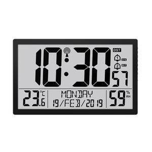 นาฬิกาปลุกขนาดใหญ่ นาฬิกาแขวนผนัง LCD พร้อมวิทยุ แสดงอุณหภูมิ ความชื้น ฟังก์ชั่นเลื่อนปลุก ปฏิทิน นาฬิกาแขวนผนังดิจิตอลขนาดใหญ่ 15.4 นิ้ว - Product Image 1