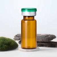 Flacon en verre médical vide en gros, 3ml 5ml 10ml 20ml, flacon tubulaire en verre ambré pharmaceutique avec bouchon
