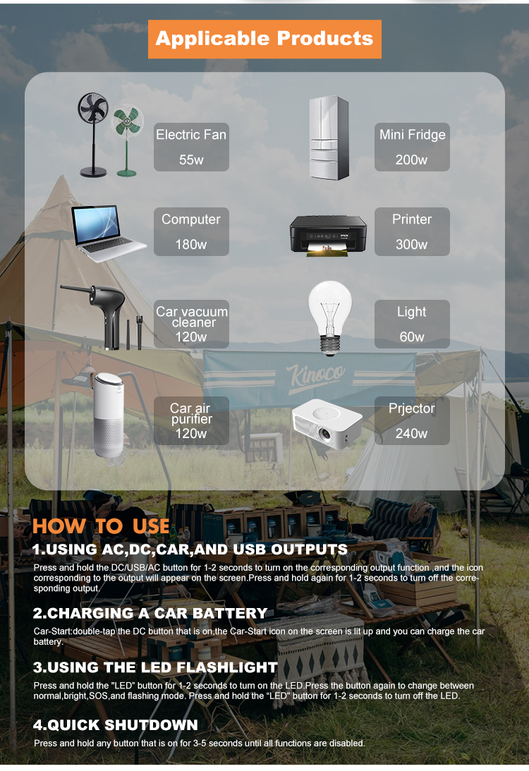 Multifunctional 300w 303Wh Solar Generator Portable Power Station Battery 6