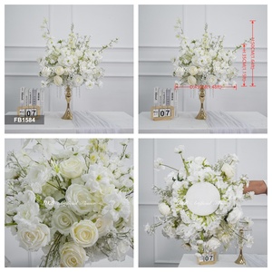 Arrangement de fleurs artificielles en soie réaliste, roses, décoration de centre de table de mariage, rentrée scolaire - Product Image 3