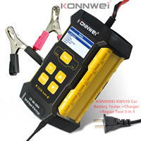 Testeur de batterie KONNWEI KW510, chargeur, analyseur de batterie avec chargeur 12V 2000CCA, chargeur de batterie de voiture