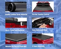 Weiche Vinyl-Faltabdeckung für Ladefläche, Wasserdicht mit Heckklappenverriegelung für GMC Sierra 5,8 Fuß Ladefläche, Ohne Bohren Montierbar