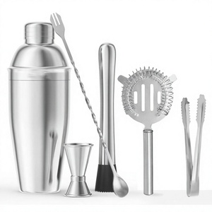 Juego de Coctelería de Lujo Clásico de 6 Piezas de Acero Inoxidable Ecológico de 500 ml con Colador Hawthorne, Herramientas de Bar de Metal Premium - Product Image 1