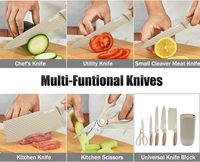 Ensemble de couteaux de cuisine professionnels 6 pièces en acier inoxydable multifonctionnel de qualité supérieure haute vente PP coupe la viande à trancher