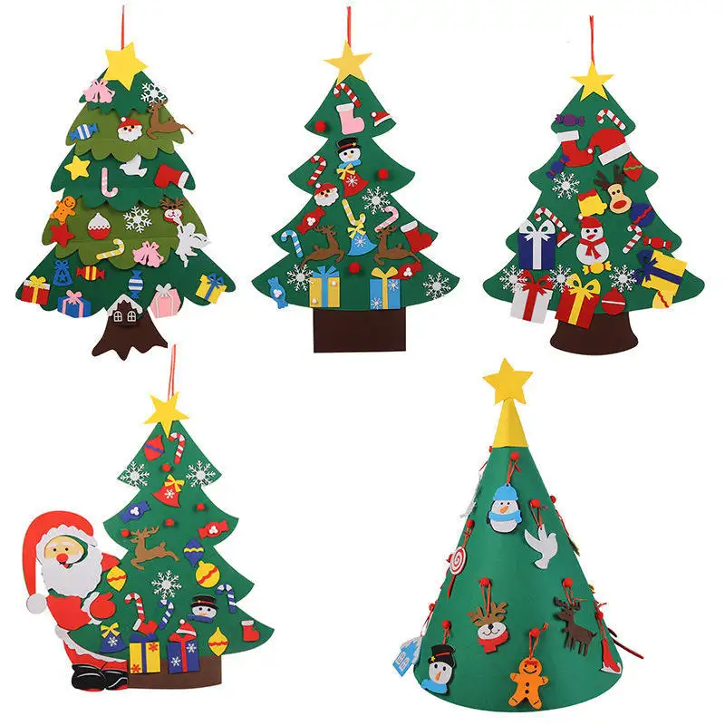 Alta qualidade DIY artesanato para crianças, adesivos de parede árvore de Natal destacáveis e reutilizáveis para o Natal