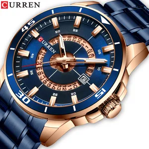 CURREN8359メンズジャパンクォーツMovt腕時計OEMカスタムロゴ使用高級ステンレス鋼時計ロゴ付き