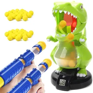 電気射撃ターゲットゲーム2つのエアポンプガンを備えた恐竜のおもちゃ子供のための24のフォームボール弾丸