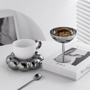 Ciotola per gelato 304 in acciaio inossidabile manico lungo tazza di gelato allo Yogurt tazza di caramelle Snack tazza di budino di frutta insalata - Product Image 2
