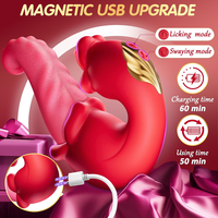 Vibrateur multifonctionnel 10 modes de léchage, masseur sexuel point G, stimulateur clitoridien, godemiché à forte poussée