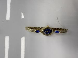 Orologio da donna con cassa rotonda analogica al quarzo con diamanti in oro e cinturino in oro giallo colori misti - Product Image 3