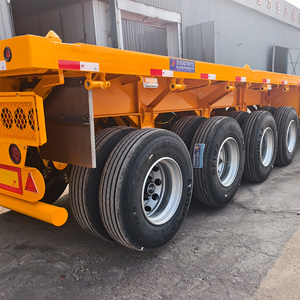 Semirremolque de Plataforma Plana de Alta Calidad, 4 Ejes, 40-60 Toneladas de Carga Útil, Transportador de Contenedores, Suministro de Fábrica China - Product Image 4