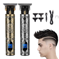 Kit de toilettage étanche professionnel à faible bruit sans fil LCD affichage numérique Vintage T9 hommes barbier tondeuse à cheveux électrique