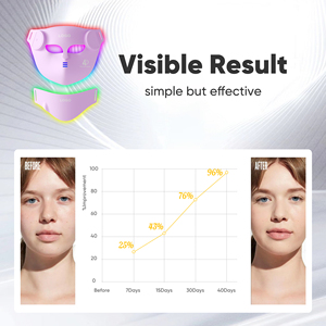 4D LED Facial Mask Face & Neck <span class=keywords><strong>Set</strong></span> 8 màu sắc Photon trị liệu hồng ngoại ánh sáng đỏ không dây từ xa Silicone mặt nạ để sử dụng nhà - Product Image 5