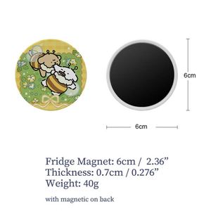 Imán de Refrigerador Redondo de Cerámica con Diseño de Oso de Dibujos Animados, Impresión UV, Imán de Refrigerador Personalizable, Imán de Refrigerador de Cerámica en Blanco para Sublimación - Product Image 6