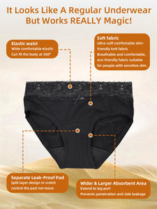 Aidingcare Lot de culottes d'<span class=keywords><strong>incontinence</strong></span> pour femmes Ultra étanches en coton organique Sous-vêtements d'<span class=keywords><strong>incontinence</strong></span> pour femmes - Product Image 4